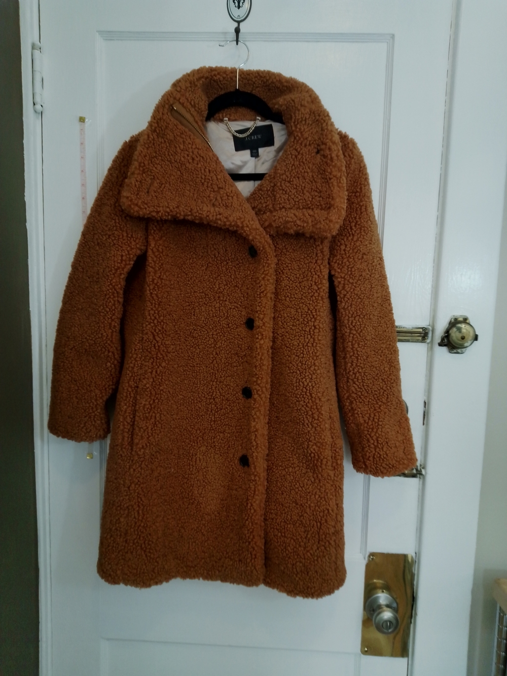 J. Crew Women's Cozy Teddy Long Coat in Camel